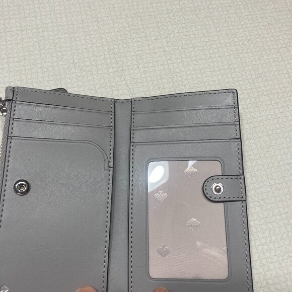 Like New Kate Spade New York Grey Leather Wallet/Card holder - Picture 8 of 11